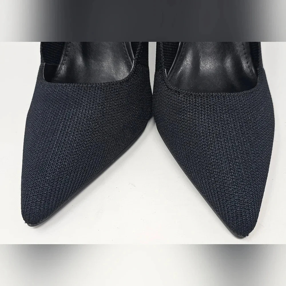 Fasion Nova Bentley Knit Fabric Stilletos Size 10 Black - Picture 3 of 11